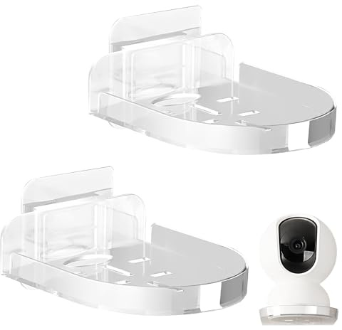 2 Pcs Baby Monitor Wall Mount, Camera Wall Mount, Baby Monitor Shelf Without Drilling, Small Shelf Wall Mounted Hanging Display Shelves, Mounted Bracket for Security Cameras, Smart Speakers Indoor