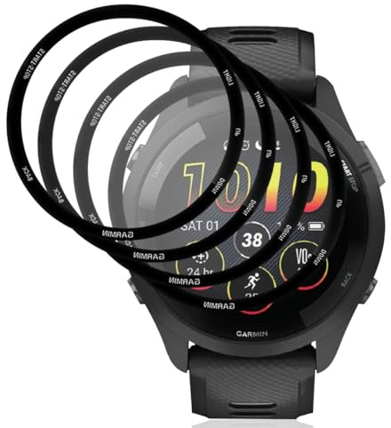 Gelaasso 4 Piezas Protector de Pantalla para Garmin Forerunner 265S, Protector de Pantalla Premium Cobertura Completa Film Láminas, Anti-arañazo Protectora