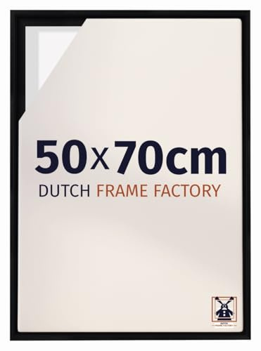 Dutch Frame Factory - Schattenfugenrahmen 50x70 cm Schwarz Matt - MDF | Schattenfugenrahmen für Leinwände, Geeignet für Leinwände bis 2 cm Dicke, Ohne Rückwand und Glas, Made in Holland