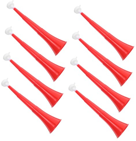 ibasenice 8 Piezas De Trompeta De Plástico Para Fiesta De Fútbol ​​Plegable Para Hacer Ruido Megáfono Para Animar Para Aficionados A Los Deportes Bocina Roja Para Estadio