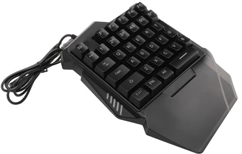Yctze Ergonomische 35-Tasten-Einhand-Gaming-Tastatur mit RGB-Hintergrundbeleuchtung, Tragbares Design für Zuhause, Büro und Reisen