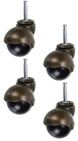 SUPVOX 4 Stück 2 zoll Drehbare Vintage Möbelrollen aus Gummi 50mm Bodenschonend für Büro und Wohnmöbel