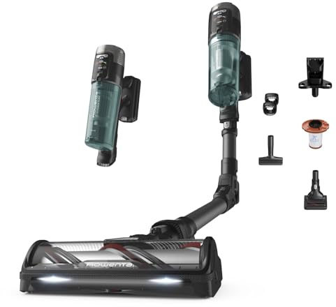 Rowenta X-Force Flex 12.60 Neo, Aspirapolvere Senza Fili, RH9L42 | Scopa Elettrica con Potenza 150 AW, Autonomia Fino a 60 Minuti, Spazzola per Divani, Spazzola con LED, Display Intelligente