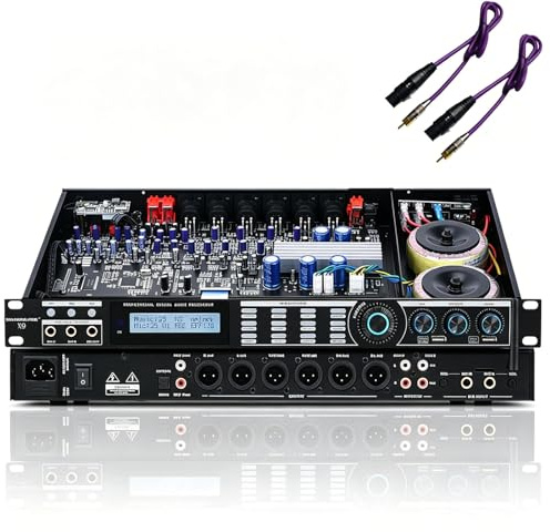 MRJYK Mikrofon-Anti-Pfeifgeräusch-Audioprozessor, Professioneller Digitaler KTV-Vorverstärker, 5 Mikrofoneingänge, Hallmodus, Für Bühnen, KTV-Konferenzen Und Musikräume