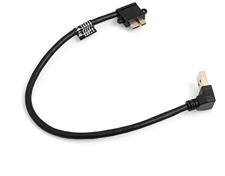 System-S Câble Micro USB 3.0 coudé 90 ° ° Angle coudé vers la Droite vers USB Type A 3.0 vers Le Haut Adaptateur Câble de données et de Chargement 27 cm