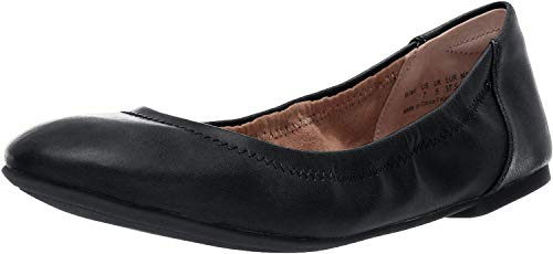 Amazon Essentials Bailarinas sin Cordones de Belice Mujer, Negro Cuero de Imitación, 38.5 EU