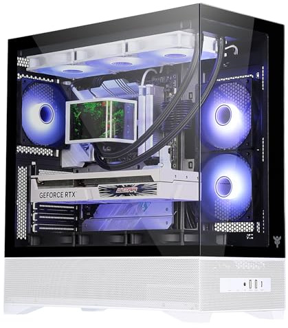 Itek Case Gaming SHOWBUI 37WB – Tower ATX con 3 Ventole ARGB 12 cm, USB-C, 2x USB 3.0 e Pannelli Laterale & Frontale in Vetro Temp - Ed. Bianca e Nera