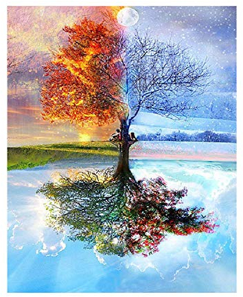 Qingdewan Puzzle 1000 Pièces Puzzle en Bois DIY Résumé du Paysage des Quatre Saisons Jeu D'Intelligence De l'art De La Décoration Moderne Jeu Cadeau Unique