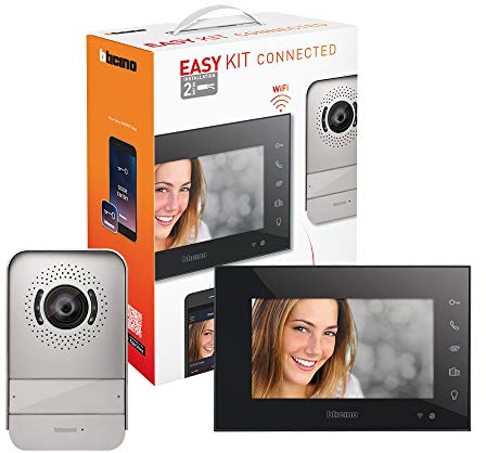 Bticino 318015 EASYKIT VIDEOCITOFONO WIFI MONOFAMILIARE, 1 Pulsantiera Esterna con Telecamera,1 Monitor Interno Touch Screen 7 a Colori con Vivavoce,Controllabile da App, Espandibile per Bifamiliare