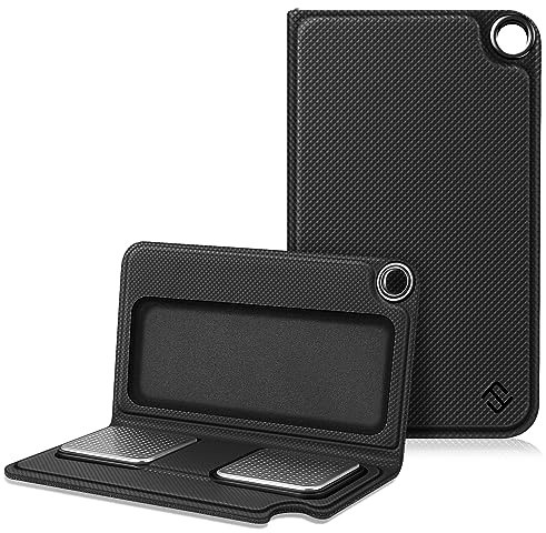 Fintie Schutzhülle für Alivecor Kardia Mobile, Premium PU Leder Tragetasche mit Magnetverschluss und Schlüsselhalter für KardiaMobile EKG Herzmonitor [Nicht für KardiaMobile 6L] Schwarz