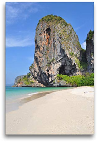 Premium Textil-Leinwand 50 x 75 cm Hoch-Format Krabi Beach, Leinwanddruck von Nadine Büscher