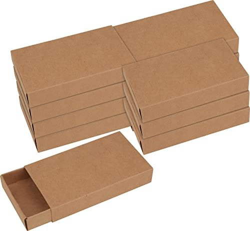 VBS Streichholzschachteln Kraftpapier 11 cm 12 Stk. Unbemalt Papier 6.5x2.0x11.0 cm Ideal für Bastelprojekte und kreative Gestaltung