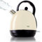 KHG Kessel-Wasserkocher WK-1711 Retro in creme aus Edelstahl, 1,7 Liter, abwaschbarer Kalkfilter, Wasserstandsanzeige, Trockengehschutz & Abschaltautomatik, verdecktes Heizelement, BPA-frei, 2200 Watt