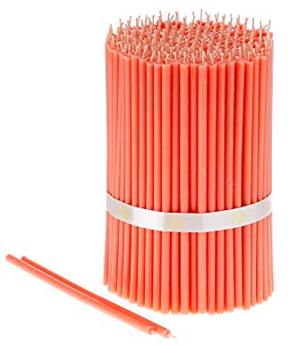 Danilovo Reine Bienenwachskerzen - Kegelkerzen Tropffrei, Rauchfrei, Lang, Dünn - Dekorative Kerzen für Kirchengebet, Dekoration oder Geburtstag - Honig-Duftkerzen 18,5x0,61 cm (Rosa, 100 Stk.)
