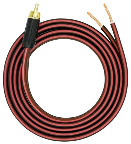 Yuchenfeng Gold-Plated RCA to Bare Wire Speaker Cable - 14AWG OFC Copper Audio Cable for Subwoofers, Amps & Home Theater, Dual PVC Shielded, Zero-Noise (10FT 1PCS)