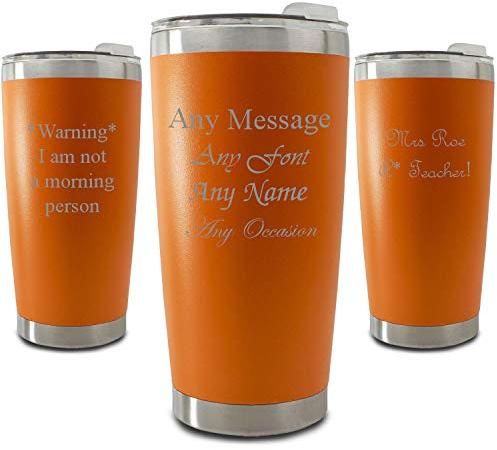 Personalised Engraved 500ml Orange Travel Cup, Personalise with Any Message