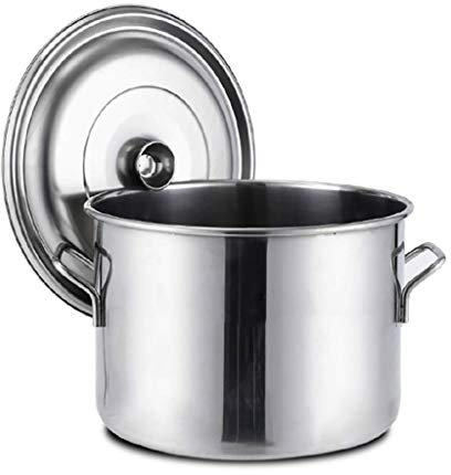 WHLMYH POT Zuppiera con coperchio, in acciaio inox professionale a induzione, con coperchio, 25 cm, argento, 30 cm e 20 cm