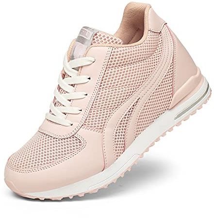 AONEGOLD® Baskets Compensées Femmes Chaussure de Sport Gym Fitness Sneakers Basses Compensées 7 cm Jogging Voyage Respirantes