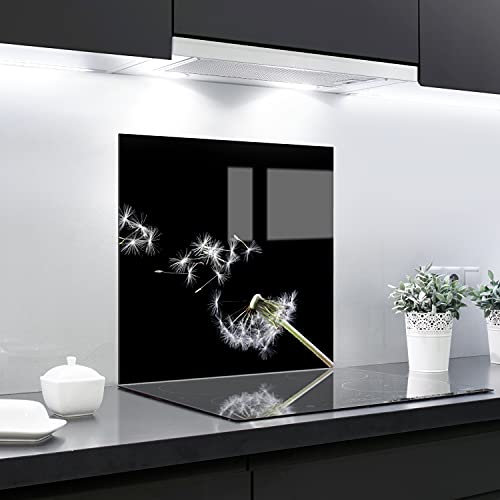 Splashback Backsplash Tempered Glass Heat Resistant Toughened Decorative – 60 x 65 cm – 4 mm Thick – Perfect Behind Gas, Ceramic and Induction Cookers – Easy to Clean