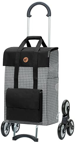 ANDERSEN Einkaufstrolley - Treppensteiger Scala Shopper Hedda grau 51 L Reflektor,Shopping, leichtgängig, Räder abnehmbar, Treppensteiger