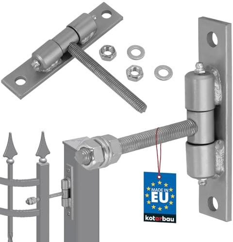KOTARBAU® Torangel mit Anschraubblech und Schmiernippeln Einstellbar für Türen Tore Robuste Konstruktion ⌀ 12 mm
