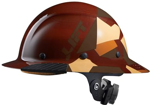 LIFT SAFETY Dax Fiber Resin Full Brim Safety Helmet | 6 Point Suspension for Comfort & Impact Protection | 50/50 Desert Camo Gloss