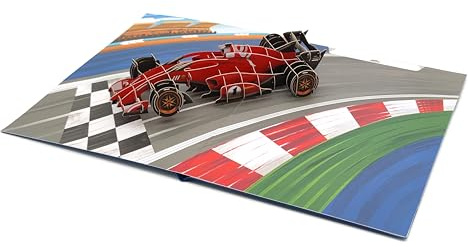 F1 Motorracing pop up-kort fars dag 3D-kort gratulationskort för pappa, make, pojkvän årsdag pop up-kort, handgjort kort