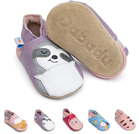 Dabadu - Chaussons Bébé en Cuir - Semelle Souple - Chaussures Premiers Pas Fille (Paresse, Système Taille Chaussures EU, Bébé, Femme, Âge (intervalle), Moyen, 0 Mois, 6 Mois)