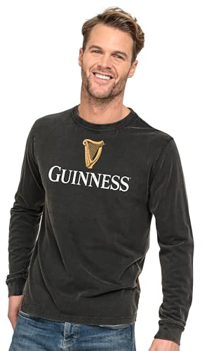 Guinness Sweat à capuche unisexe en coton avec logo harpe de qualité supérieure pour homme et femme, Noir , S