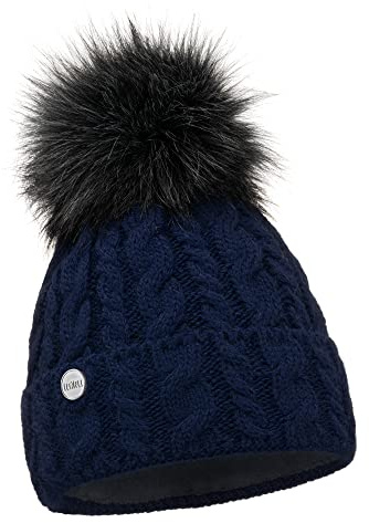 ELIMELI® Damen Winter Mütze warme Strickmütze Wintermütze mit Bommel Slouch Strick Beanie Damen für Winter Bommelmütze Hergestellt in EU Farbenauswahl 15568