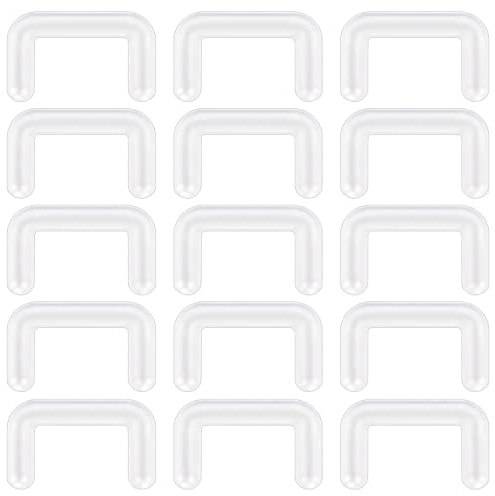 ZS 15 Stück Kunststoff Nasen Septum Ringe, 14G 16G Transparent Flexibel Bioflex Septum Retainer Halter Versteckter Nasenpiercing Körperschmuck (14G(1.6mm))