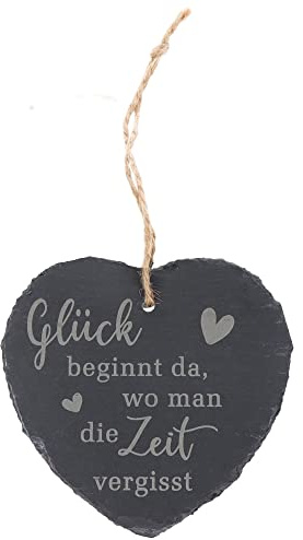 Spruchreif | Kleines Schieferherz mit Gravur | Schieferherz mit Spruch | Schiefertafel in Herzform mit Kordel zum Aufhängen | Wanddeko mit Sprüchen | Schiefer Türschild | Dekoherz | Lebensweisheiten
