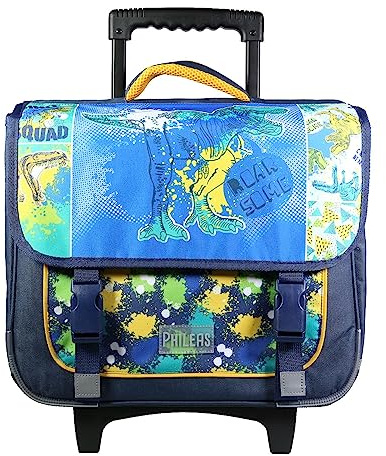 Bagtrotter Schulranzen mit Rollen 38 cm Phileas Blau Dinosaurier