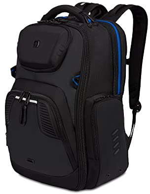 SwissGear Zaino per computer portatile con porta di ricarica (USB), blu/nero