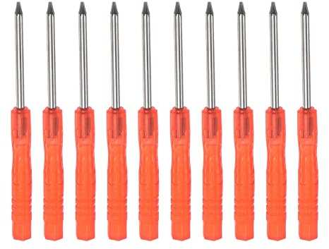 sourcing map 10Stk Mini Torx Schraubenzieher T6 Stern Kopf für Uhr Brillen Elektronik Reparatur (Rot)