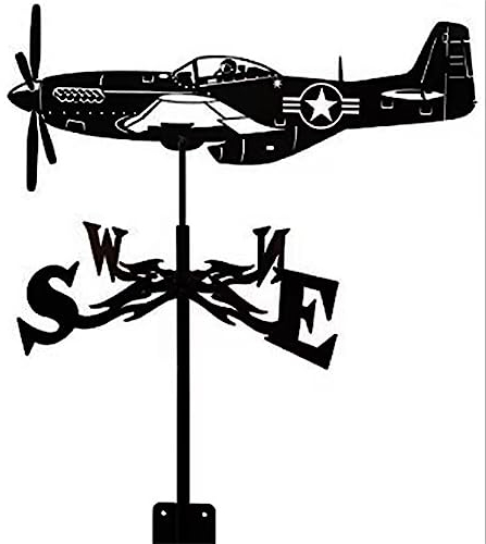 jUlenO Luftfahrzeuge Wetterhahn Wetterfahne,Metall Weather Vane Windfahne Windrichtungsanzeiger für den Gartenzaun &Schuppen Dekorative