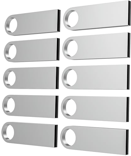Clé USB 16 Go Lot de 10 ABLAZE Mini Clés USB étanches en métal pour Ordinateur Portable, Ordinateur, télévision, Voiture
