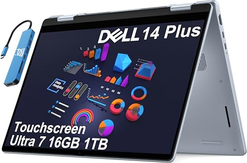 Dell Inspiron 14 Plus 7000 2-in-1 Business Laptop (14 FHD Touchscreen, Intel Core Ultra 7 256V (> i7-1355U), 16GB DDR5, 1TB SSD, IST Dock) Backlit KB, Fingerprint, 24-Hr Battery, Wi-Fi 7, Win 11 Home
