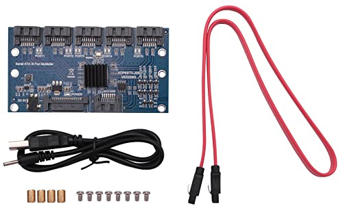 Widybord Tarjeta controladora de tarjeta base , tarjeta de expansión de 1 a 5 puertos Sata3.0 6 Gbps, multiplicador de puerto , adaptador de tarjeta elevadora para computadora