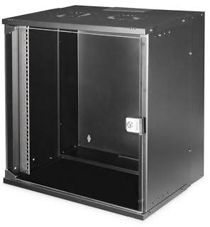 DIGITUS Armadio di rete - Rack 19 pollici 12 U - non montato - montaggio a parete - profondità 400 mm - profondità utile 327 mm - Capacità di carico 60 kg - porta in vetro - serie SOHO Pro - nero