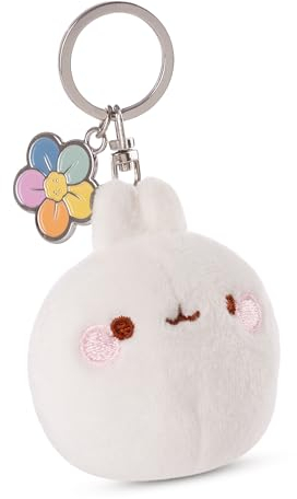 NICI Schlüsselanhänger MOLANG 6cm weiß - Plüsch-Begleiter Kuscheltieranhänger mit Schlüsselring für Schlüsselband, Schlüsselbund & Schlüsselhalter
