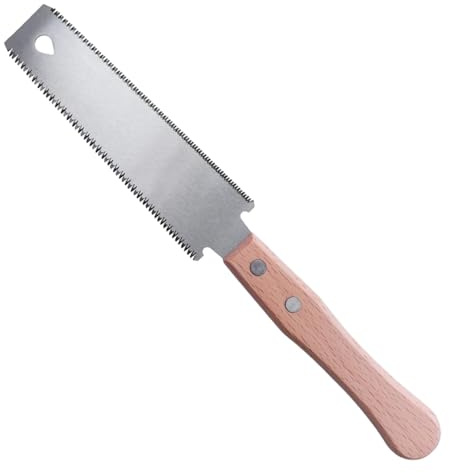 Seghetto a mano con manico in legno in acciaio giapponese con doppio lato, a filo leggero ad alta durezza, flessibile per falegnameria, progetti