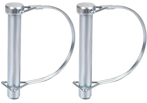 DTGN 10mm x 100mm (DxL) Wellenverriegelungsstift 2er Pack Silberton | Für landwirtschaftliche Anhänger Rasen Runder Anhängerkupplungsstift aus Kohlenstoffstahl