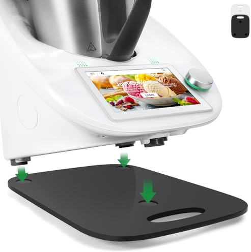 Inwee Gleitbrett für Thermomix TM6/TM5, Premium Schnelles Bewegen Rollbrett für Thermomix Küchenmaschine TM6 TM5 Zubehör Unterlage Brett, Gleiter aus Premium Acryl, Robust und Langlebig, Schwarz