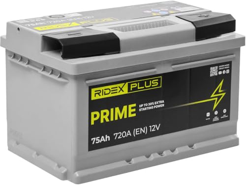 RIDEX PLUS 1S0038P Prime Autobatterie 75Ah 720A 12V Starterbatterie B13 DIN/ISO LB3 ersetzt Batterie 70Ah 65Ah