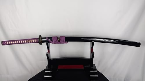 Samurai Schwerter Katana Schwert - scharf, echt & handgeschmiedet - gefaltetes Katana Schwert ohne Ständer - echtes Japanisches Samurai Sword aus Kohlenstoffstahl - Japan Deko Katanas