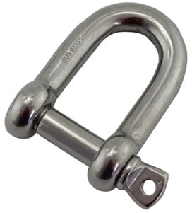 HEXHUASR 1 grillete en Forma de D de Acero Inoxidable 304 con Pasador de Tornillo de 5 mm, 6 mm y 8 mm, grillete en Forma de D de Anclaje de Acero Inoxidable for Pulseras(10mm)