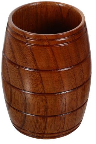 BUGUUYO Vintage Wooden Drinkware Cup Beer and Tea Mug for Daily Use and Festivals Stylish and Unhandled Design for Cocktails and Beverages