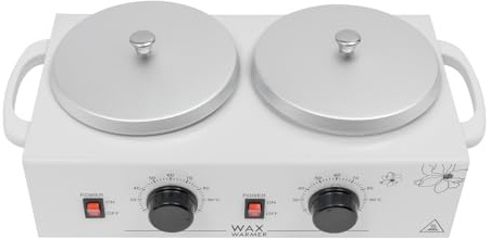 VonVVer Wachswärmer 1L - Wachsheizung 200W Elektrischer Wachswärmer 0-100℃ Temperatur Einstellbar Wachserhitzer Doppeltopf Haarentfernung (Weiß)