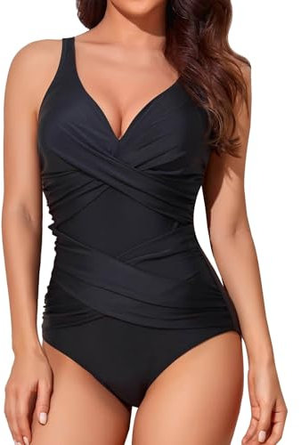 badeanzug damen bauchweg, Shape Badeanzug Damen Bauchweg Sport Swimsuit Schwimmanzug Einteilige Große Größe Bademode Push Up Sexy Strandmode V Ausschnitt Retro Shaping Swimwear Badebekleidung